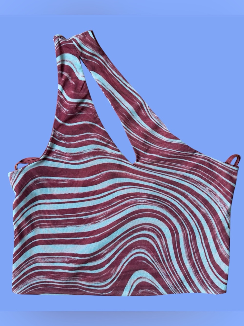 &other stories Printed One-Shoulder Crop Top